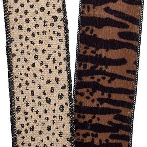 Floral Animal Print Wired Ribbon Fashion Satin Metallic Polyester Silk Spool for Christmas Decorations - Product Image 3