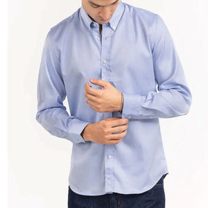 Chemise respirante de haute qualité 100% coton et Polyester pour homme chemises solides - Product Image 6