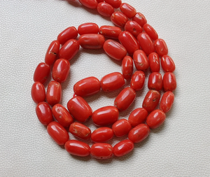 Cuentas de coral rojo con forma ovalada, cuentas de coral de 8X6 a 5X4 MM, hebra de 16 pulgadas, cuentas de coral al por mayor, cuentas de coral lisas, suministros de coral - Product Image 5