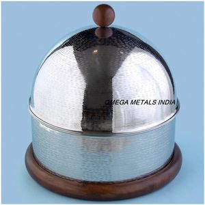 Bol de service en bois Casserole en métal Style arabe Plat de service pour la cuisine du Moyen-Orient Pot en métal et bois de haute qualité - Product Image 6