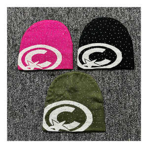 Bonnets de style strass Matériau en laine Conception personnalisée Bonnets Casual Winter Wear Unisexe Sports Wear Beanie Caps In Low quantité minimale de commande - Product Image 2