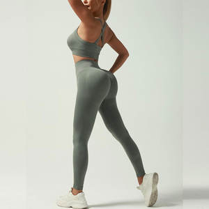 Conjunto de Yoga Personalizado de Alta Moda, Estilo Único para Mujer, Patrón Sólido, Transpirable, Ecológico, Marca Privada Frontal - Product Image 4