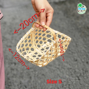 PANIER CADEAU EN BAMBOU EN Paille de Haute Qualité Design Robuste pour Rassembler, Stocker et Afficher les Fruits Frais, Légumes - Product Image 4