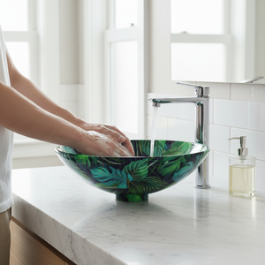 Leaf Design Metal Table Top Wash Basin High Quality <b>Bathroom</b> Vessel <b>Sink</b> Decorative Countertop <b>Bowl</b> Factory Supplier Exporter - Product Image 4