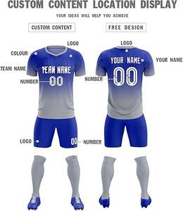 Conjunto de uniforme de fútbol personalizado-100% algodón secado rápido unisex adulto - Product Image 2