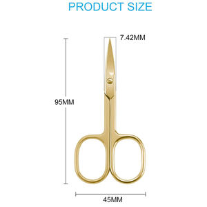 Full Gold Cuticle Nail <b>Scissors</b> German Stainless Steel Extra Fine Point 3.5" <b>Manicure</b> <b>Scissors</b> for Beauty - Product Image 2