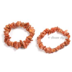 Venta al por mayor único mineral natural hecho a mano tamaño personalizado melocotón Aventurina Chips pulseras para mujeres y hombres Comprar tienda en línea - Product Image 1