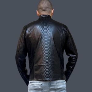 Chaqueta de Cuero para Hombre de Alta Calidad, Fabricada Profesionalmente, de Poliéster/Algodón, Forro Polar de Doble Cara, Cuello Alto, Impermeable - Product Image 2