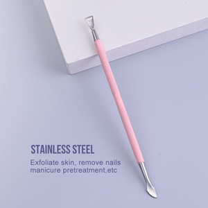 Acier inoxydable de qualité supérieure finition polie poussoir à cuticules manucure outil de toilettage des ongles poignée lisse étiquette personnalisée réutilisable - Product Image 3