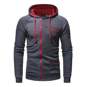 Sweat à capuche personnalisé en coton avec fermeture éclair Sweat-shirt à capuche décontracté pour hommes pour l'automne et l'hiver à manches longues Lâche de haute qualité - Product Image 2