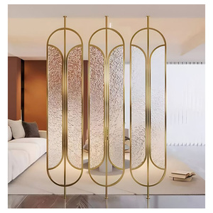Elegant Rose Gold Stainless Steel Wall Separator with Artistic Engraved Patterns for <b>Home</b> & Office Interior <b>Decor</b> - Product Image 6