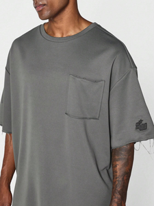 Camiseta de Verano al por Mayor con Logotipo Personalizado, Manga Corta, 100% Algodón, Alta Calidad, Hombros Caídos, Estilo Vintage para Hombre - Product Image 5