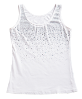 Camisetas sin Mangas de Alta Calidad, Ecológicas, Transpirables, con Lentejuelas y Decoración de Plumas, 100% Algodón, Estilo Formal para Mujer