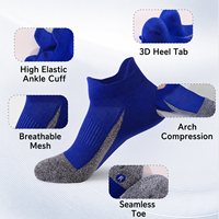Chaussettes de course personnalisées pour hommes, respirantes, en coton mesh Coolmax, avec coussinets de compression, chaussettes de sport