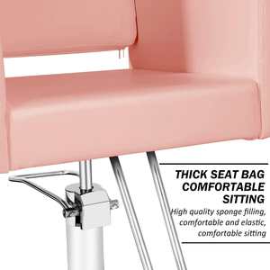 Chaise de coiffure multifonctionnelle professionnelle en acier inoxydable Vintage Base carrée salon de coiffure chaise de Salon de beauté - Product Image 4