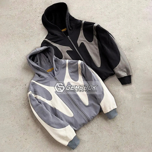 Sweat à capuche unisexe à fermeture éclair personnalisé meilleure qualité 100% coton nouveau Design Streetwear style Hip Hop pour l'hiver - Product Image 1