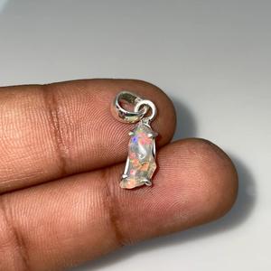 Sterling 925 Silver Ethiopian Natural <b>Opal</b> Rough Gemstone Pendant Multi Fire Handmade Vintage Jewelry Unique <b>Gift</b> for Children - Product Image 4