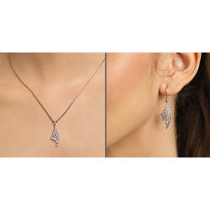 Ensemble de boucles d'oreilles et collier avec pendentif lys en argent sterling 925, bijoux fins CLARA - Product Image 6