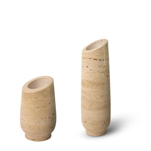 Premium <b>Marble</b> Flower Vases Set Small <b>Large</b> Travertine Vases for Home Decor Hotel Luxury Interior Design Wedding - Product Image 2