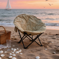 Chaise pliante rembourrée portable, chaise ronde surdimensionnée pour le camping en plein air, la pêche, les voyages, avec logo personnalisé
