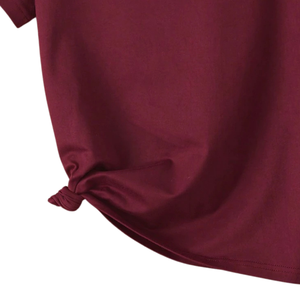 <b>Women</b> Solid <b>V</b> <b>Neck</b> Short Sleeve <b>T</b> <b>Shirt</b> Casual Summer Top Side Knot Detail Breathable Knitted Soft Lightweight Comfortable Daily - Product Image 6