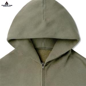 Sudadera con capucha con cremallera de diseñador de gran tamaño y liso de alta calidad de algodón grueso y pesado 100% para hombre OEM con logotipo personalizado - Product Image 3