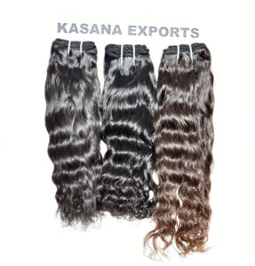 En gros 100% Non Transformé Naturel Indien Bouclés Soyeux Vague Droite Pas Cher Cuticule Aligné Matière Première Extensions de Cheveux Humains - Product Image 6