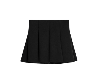 Falda plisada negra informal de la mejor calidad para almuerzos, citas y salidas diurnas que lo mantienen cómodo y elegante a bajo precio - Product Image 5