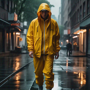 Personalizar amarillo cortavientos chándal hombres de alta calidad cremallera Sudadera con capucha pantalones de lluvia hombres senderismo montaña impermeable chándal - Product Image 1