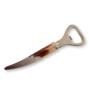 Abridor de Botellas de Barra de Acero Inoxidable con Mango de Cuerno de Buey Pulido a Mano, Elegante Abridor de Botellas de Cuerno de Búfalo y Metal - Product Image 1