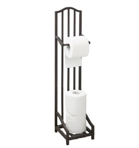 Porte-papier hygiénique noir en acier inoxydable pour salle de bain avec porte-brosse de toilette Porte-papier hygiénique design de luxe - Product Image 6