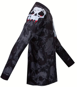 2024 meilleure vente hommes cycliste motif à manches longues descente maillot crâne imprimé sur l'épaule et devant respirant - Product Image 5