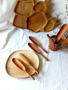 Wholesale Custom Logo Natural Teak Wood <b>Utensil</b> Set Nonstick <b>Wooden</b> <b>Cooking</b> Tools - Product Image 4