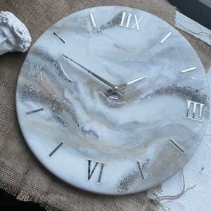 Modern epoxy resin wall <b>clock</b> with minimalist dot markers and subtle shine for stylish living rooms or dining areas - Product Image 6