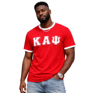 Camisa Premium Kappa Alpha Psi con Letras Bordadas en Chenilla Roja, Talla Real, Algodón Premium, Ropa de Fraternidad Griega - Product Image 1