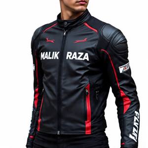 Veste en cuir de motard en cuir de vache véritable pour homme avec fermeture éclair asymétrique Logo personnalisé Vente en gros Poches blindées de qualité AA - Product Image 5