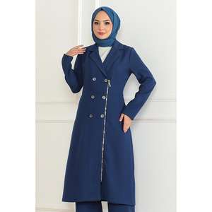 Conjunto de Shorts Casuales con Cierre de Cremallera Indigo MSW19219-2, Talla XXS, Largo por Encima de la Rodilla, Detalle de Botones, Conjunto de Dos Piezas - Product Image 2