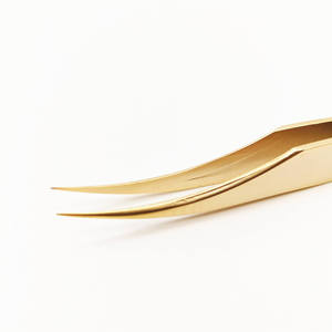 Pinzas para cejas antiestáticas de acero inoxidable con etiqueta privada Pinzas para cejas para depilación inclinada de oro rosa y negro - Product Image 4
