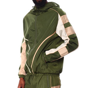 Veste tissée imperméable et légère personnalisée pour hommes 2025 coupe-vent fin d'hiver Patchwork Design pour la randonnée décontractée pendant les jours de pluie - Product Image 5