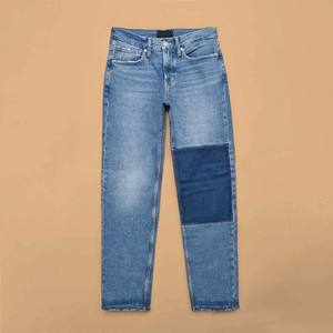 Pantalons en jean pour hommes, streetwear personnalisé à bas prix, broderie solide, coton de haute qualité, lavage léger, ample, grande taille - Product Image 3