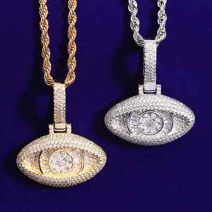 Unique Designer Hommes Moissanite Diamant Fine Bling Bijoux 925 Sterling Silver HipHop Style Oeil Pendentif Fantaisie Oeil Charme Pendentif - Product Image 1