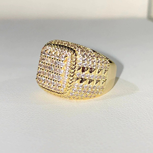 แหวนฮิปฮอปผู้ชายชุบทองเพชร925สเตอลิงเงินแท้ได้รับการรับรอง GRA VVS Moissanite - Product Image 1