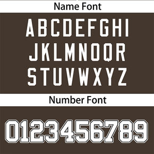 Jersey de fútbol personalizado marrón oscuro con números blancos y Camiseta deportiva de equipo de manga corta con ribete rojo - Product Image 6