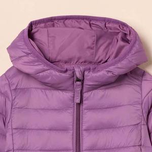 Veste matelassée légère pour femme, couleur violet clair, pliable, à capuche, coupe décontractée, coupe-vent, vêtements décontractés - Product Image 3