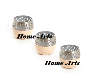 Admirable diseño hierro oro Color portavelas Juego de 2 tamaños diferentes portavelas a granel - Product Image 4