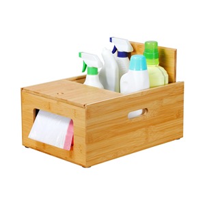 Boîte de rangement pour sac poubelle en bambou 2 en 1 Boîte à mouchoirs en bambou faite à la main Écologique Décoration de maison et de table en gros du Vietnam - Product Image 1