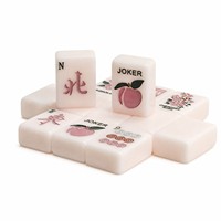 Jeu de tuiles de mahjong en mélamine style japonais, motif floral, monocouche, pour 4 joueurs, divertissement à domicile