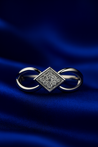 แหวนอินฟินิตี้925เงินสเตอร์ลิงของผู้หญิงที่สง่างามทันสมัยพร้อมเพชรคลัสเตอร์ตารางรัศมีสำหรับหมั้นและเครื่องประดับสวมใส่ทุกวัน - Product Image 2