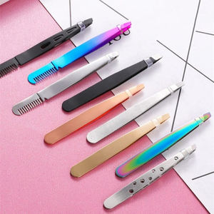 <b>Eyebrow</b> <b>Tweezer</b> with Comb Double Use Stainless Steel Brush Slant Tip High Quality Customizable Eco-Friendly Durable - Product Image 5