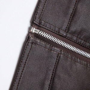 Veste de moto pour homme en cuir véritable de haute qualité, écologique, imperméable, coupe-vent, col montant, épaisse, service OEM - Product Image 6